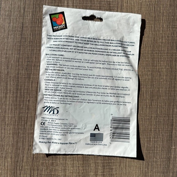 Vintage 90s‎ Disney Mickey Mouse Unlimited Birthday Balloons Goofy Lot of 2 - Picture 3 of 3